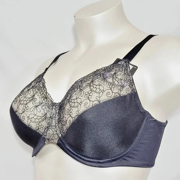 42C Bali 3438 Glamorous Back-Smoothing UW‎ Bra Black - Picture 3 of 7